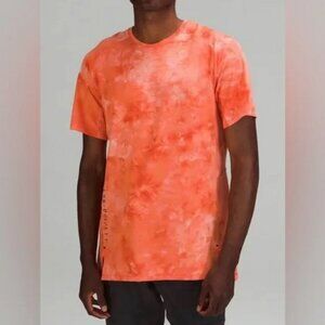 Lululemon Always Agile Short Sleeve Top Men's Size XL  Orange Tie Dye  ~EUC